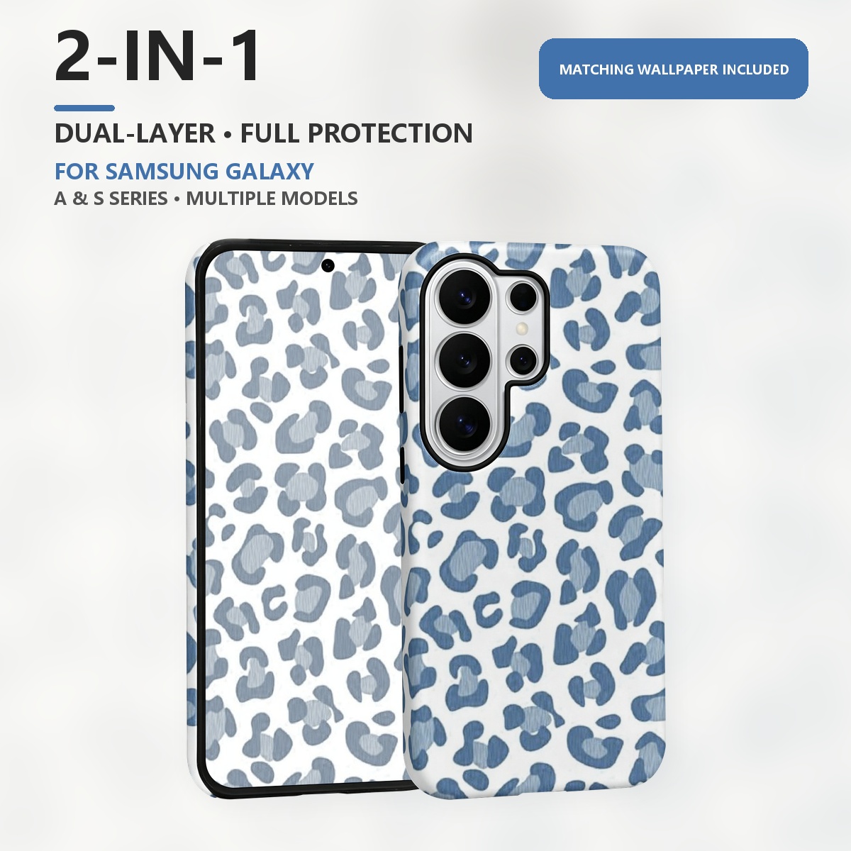 Blaues Leopardenmuster 2-in-1  – Computer Case Bewertung und Preis